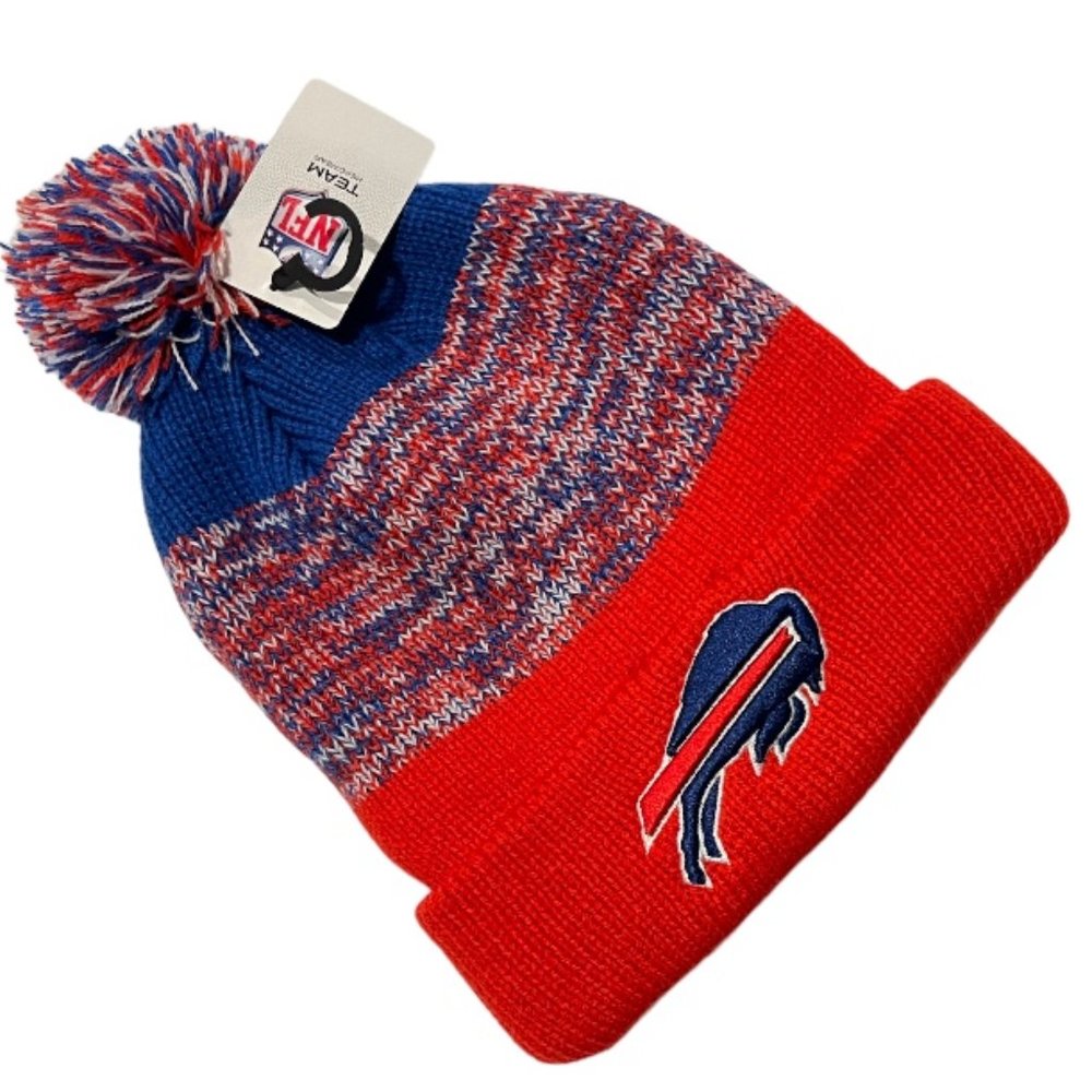 B💲15 💥🆕 NFL Team Headwear Unisex Buffalo Bills Logo Knit Beanie | 857